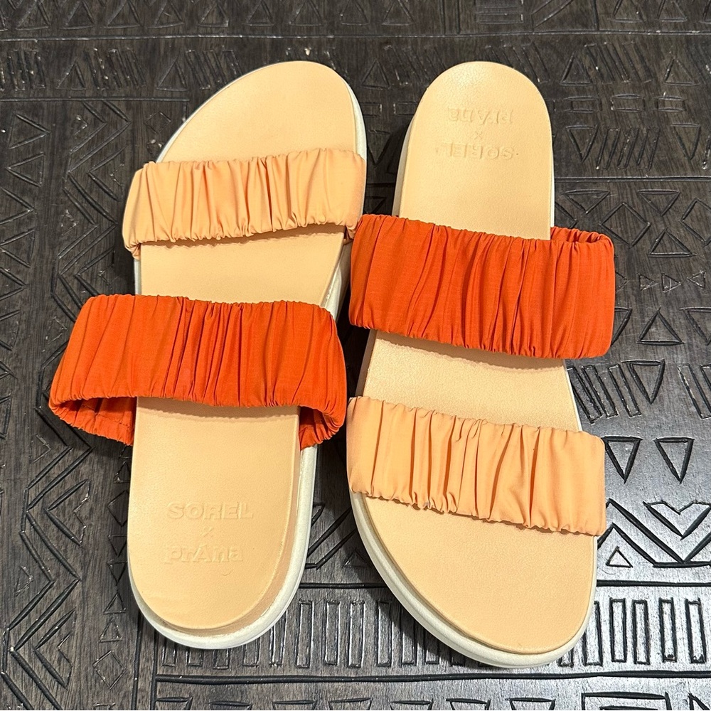 Sorel x prAna Women's Orange and Tan Roaming Two Strap Sandal Size 10.5
